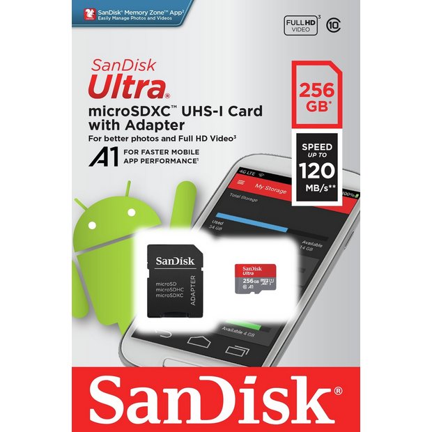 SanDisk Ultra - MicroSD 256Go + Adapt