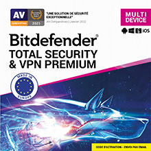 Bitdefender Total Security + VPN Premium - 1 an