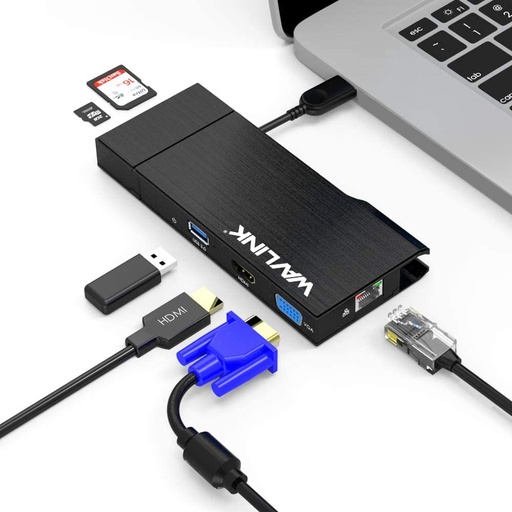 Adaptateur USB 3.0 vers HDMI - VGA - Carte SD - Micro SD - RJ45 - USB 3.0