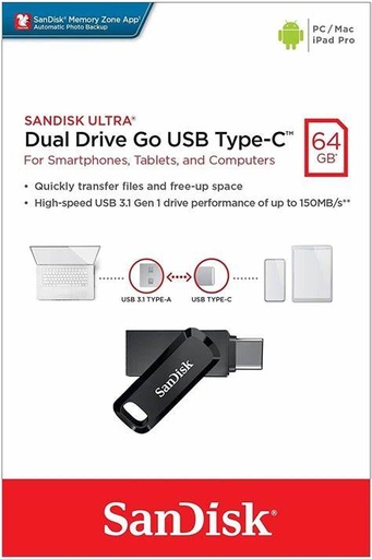 SanDisk DualDrive Go - Clé USB 64Go